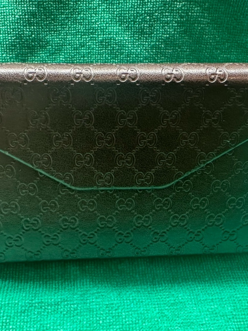Gucci Black Embossed GG Envelope Eye Glass Case